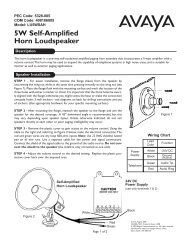 Avaya LU5WSAH Self-Amplified Horn Loudspeaker Manual