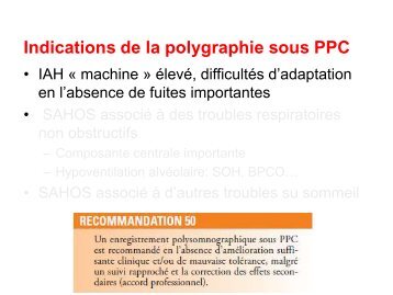 Indications de la polygraphie sous PPC