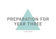 PREPARATION FOR YEAR THREE