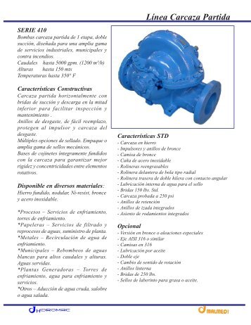 Especificaciones Técnicas - Grupo JP Calderas, C.A.