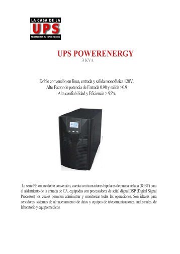 files/UPS POWER ENERGY 3000.pdf - La Casa de la UPS