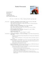 Tadeusz Pietraszek---Resume -  The Personal Page of Tadek ...