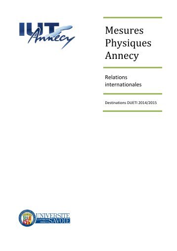Mesures Physiques Annecy - IUT Annecy