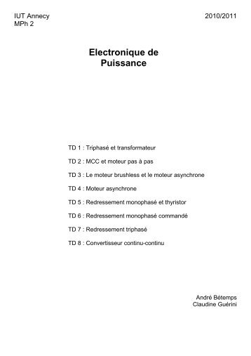 Exercice Electronique De Puissance Pdf