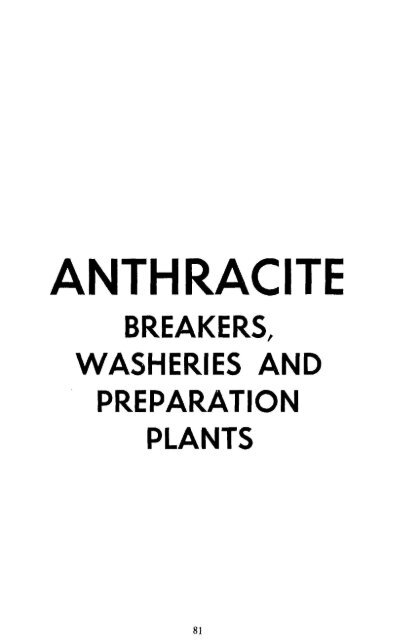 1983 Anthracite Breakers, Washeries, Prep Plants,Operators