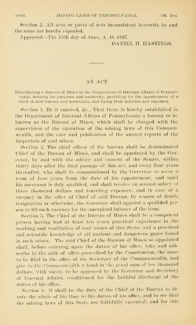 Report of the Bureau of Mines of the Department of Internal Affairs of ...