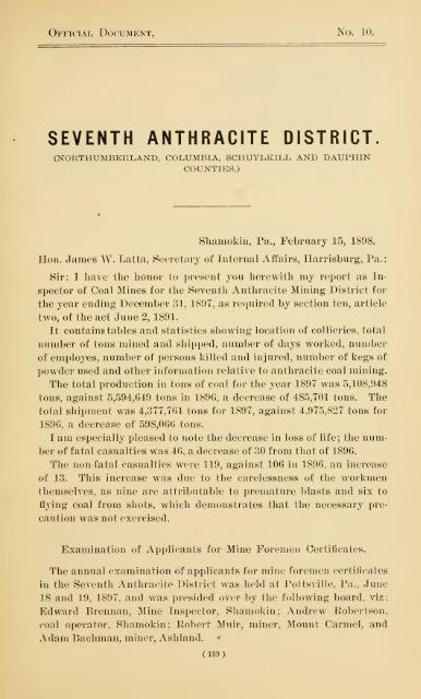 Report of the Bureau of Mines of the Department of Internal Affairs of ...