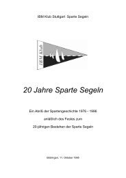 20 Jahre Sparte Segeln - IBM Klub Böblingen eV