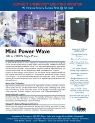 Mini Power Wave COMPACT EMERGENCY ... - Online Power, Inc.