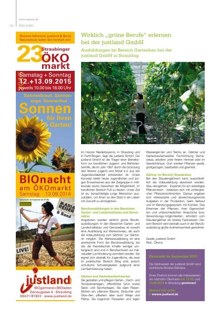 Ökona - das Magazin für natürliche Lebensart: Ausgabe Sommer 2015