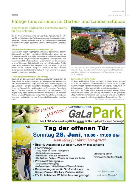 Ökona - das Magazin für natürliche Lebensart: Ausgabe Sommer 2015