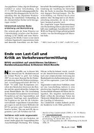 Ende von Last Call und Kritik an Verkehrswertermittlung