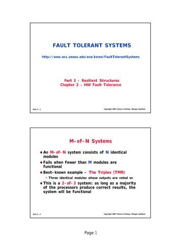 FAULT TOLERANT SYSTEMS