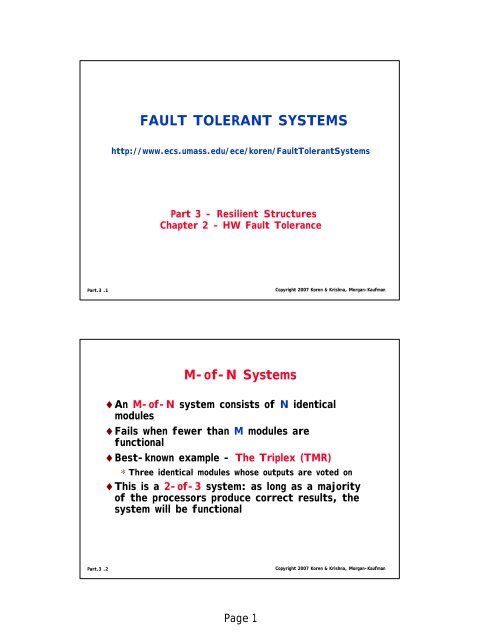 FAULT TOLERANT SYSTEMS