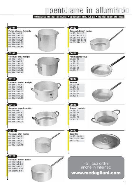 pentolame in alluminio