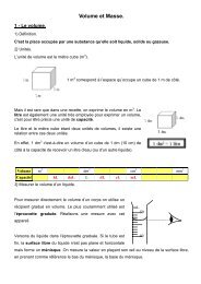 Masse et Volume correction - Institution Notre Dame