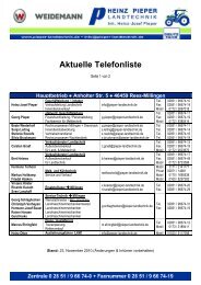 Aktuelle Telefonliste - Heinz Pieper Landtechnik