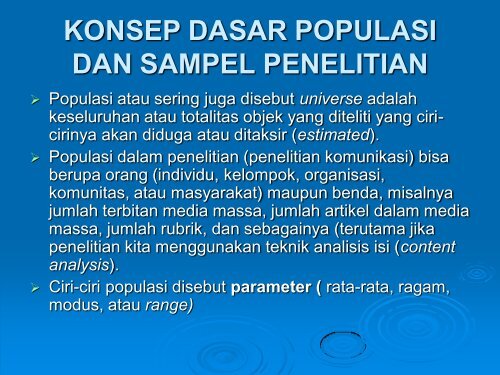 POPULASI DAN SAMPEL © Tri Nugroho Adi - S1 Ilmu Komunikasi ...
