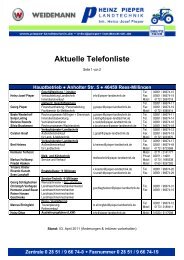 Aktuelle Telefonliste - Heinz Pieper Landtechnik