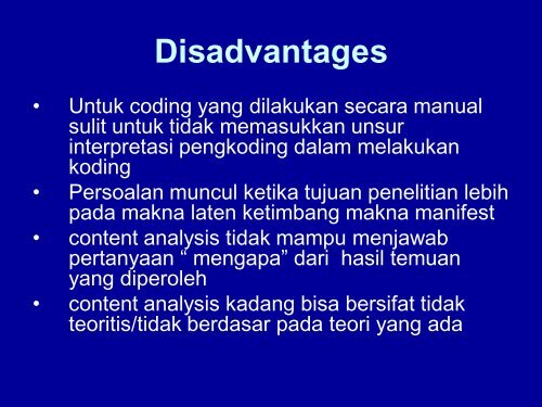 CONTENT ANALYSIS - S1 Ilmu Komunikasi UNSOED