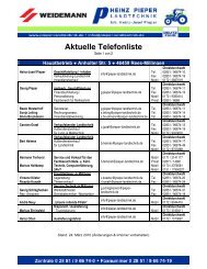 Aktuelle Telefonliste - Heinz Pieper Landtechnik