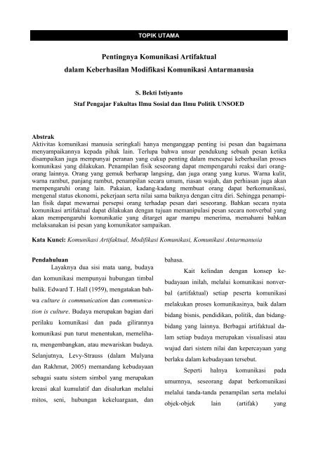 Pentingnya Komunikasi Artifaktual Dalam Keberhasilan Modifikasi