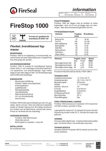 FireStop 1000 - BrandEx BrandtÃ¤tningar AB