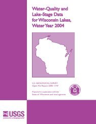 Water-Quality and Lake-Stage Data for Wisconsin Lakes, Water ...