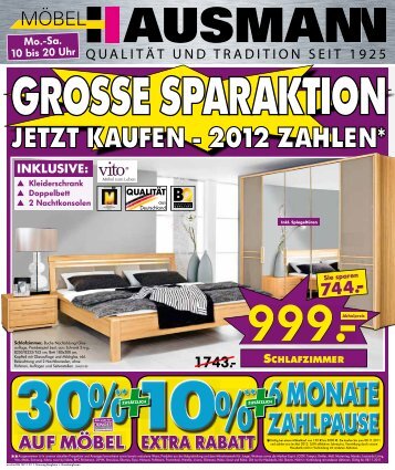 grosse sparaktion: jetzt kaufen - 2012 zahlen - Möbel Hausmann