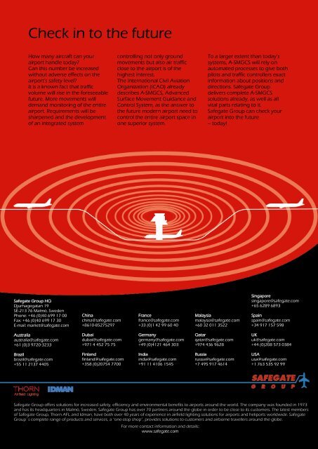 Reference Catalogue SafeControl - Apron Management ... - Safegate