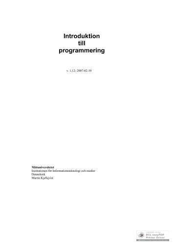 Introduktion till programmering - Mittuniversitetet
