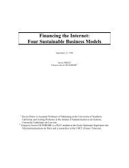 Financing the Internet: Four Sustainable Business ... - Xavier Drèze