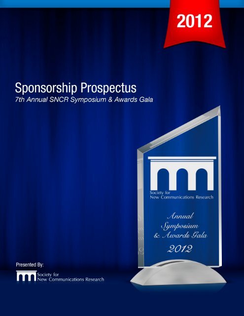 Read the 2012 Sponsorship Prospectus here. - Society for New ...