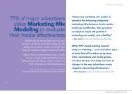 75% of major advertisers utilize Marketing Mix Modeling to ... - MPA