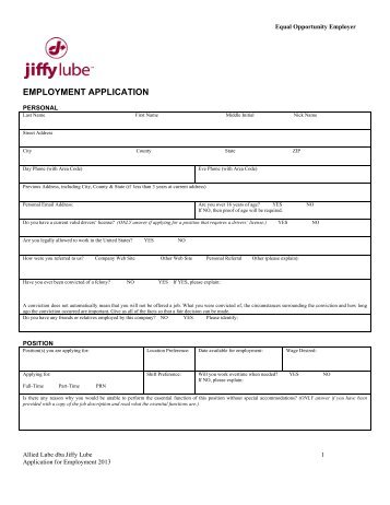 pdf employment application store 112 baltimore md jiffy lube