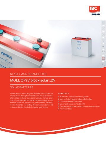 MOLL OPzV block.solar 12V - Soldar