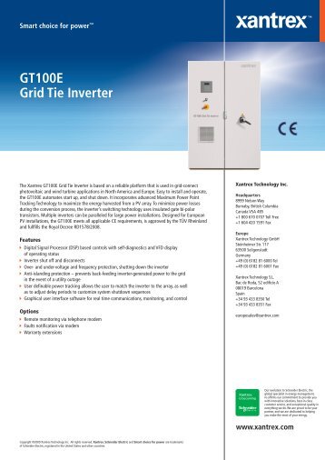 GT100E Grid Tie Inverter - ECI Wind and Solar