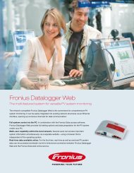 Fronius Datalogger Web datasheet - EvoEnergy