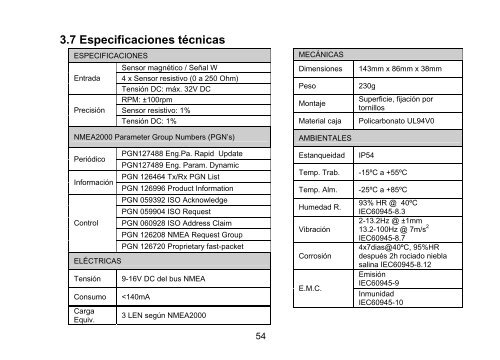 2. Specifications - Albatross Control System