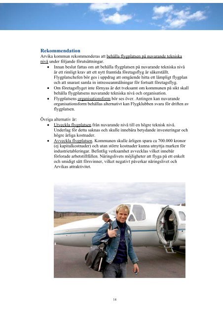 Rapport Westlanda flygplats - Arvika