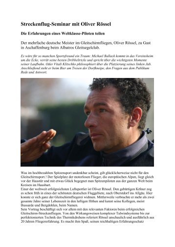 Streckenflug-Seminar mit Oliver Rössel - Albatros Gleitsegelclub ...