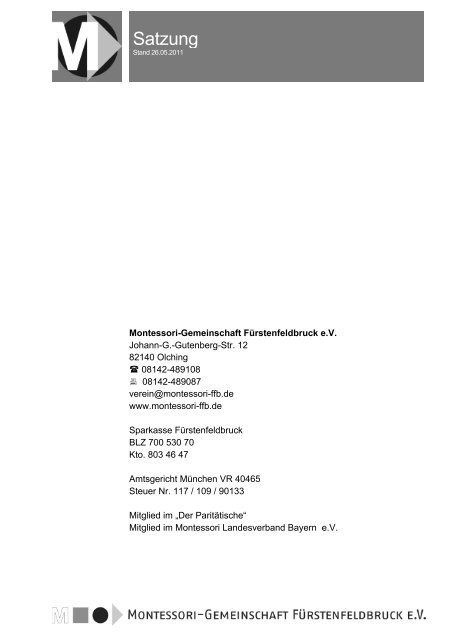 Satzung - Montessori Gemeinschaft Fürstenfeldbruck
