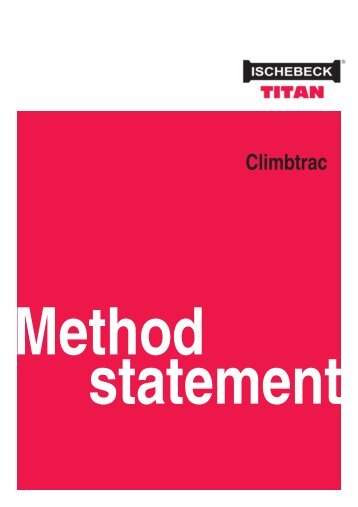 6744 Method Statement - Climbtrac - Ischebeck Titan ME LLC