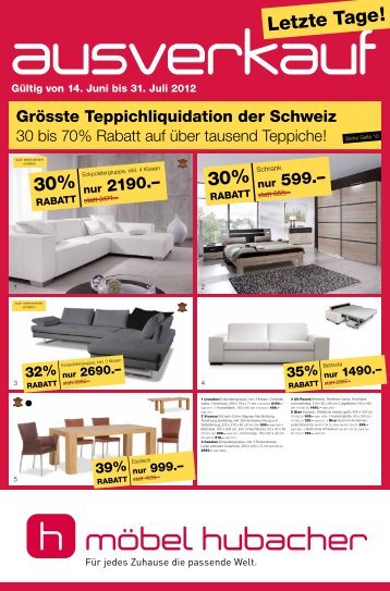 30% 30% Letzte  tage! - Möbel Hubacher