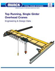 Top Running, Single Girder Overhead Cranes - Total Crane
