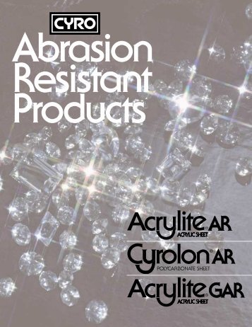 ACRYLITE AR and ACRYLITE GAR abrasion resistant sheet