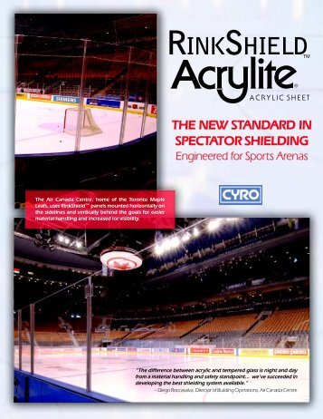 ACRYLITEÂ® RINKSHIELD acrylic sheet - sell sheet