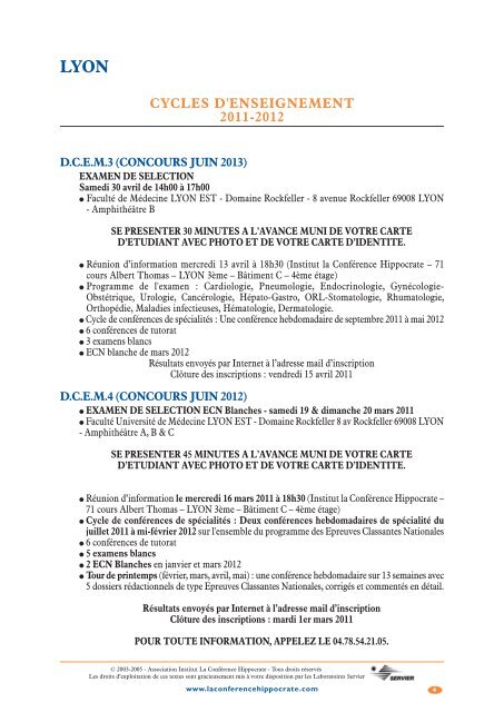 Mise en page 1 - Institut la ConfÃ©rence Hippocrate