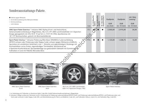 Preisliste Mercedes-Benz M-Klasse, 8/2011 - mobilverzeichnis.de