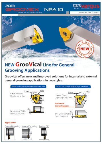 NPA - Groovical for General Grooving Applications - Vargus